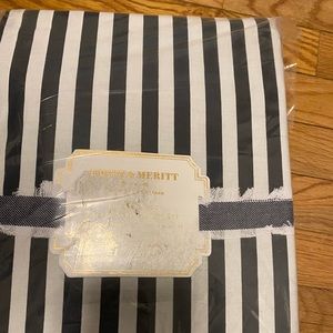 Pottery Barn Teen unopened king size sheet set. Black and white stripe.